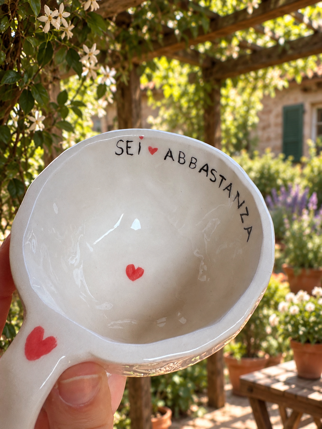 Tazza cuori rossi 'Sorridi sempre'