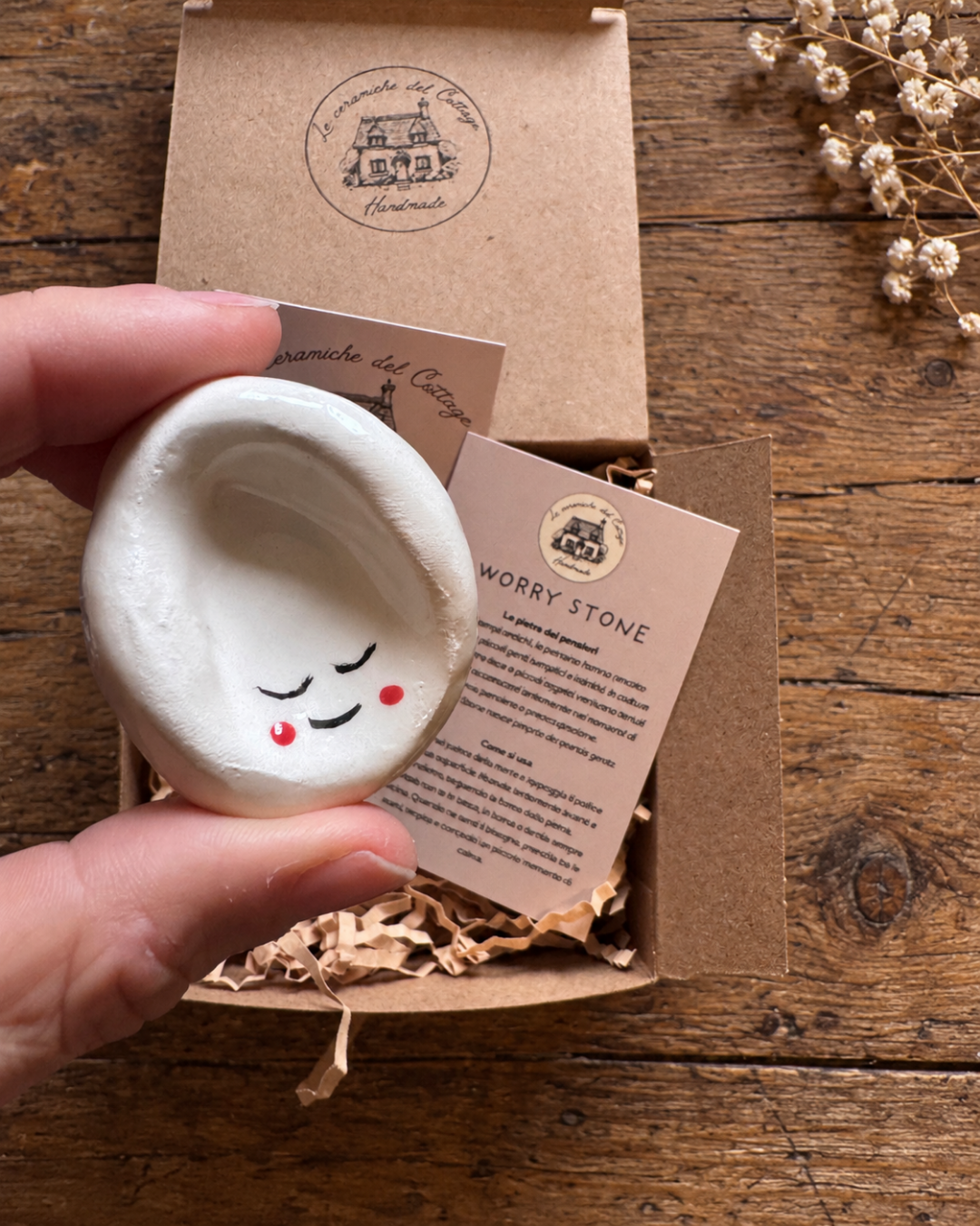 Worry Stone - Faccina sorridente con guanciotte rosse | N. 02