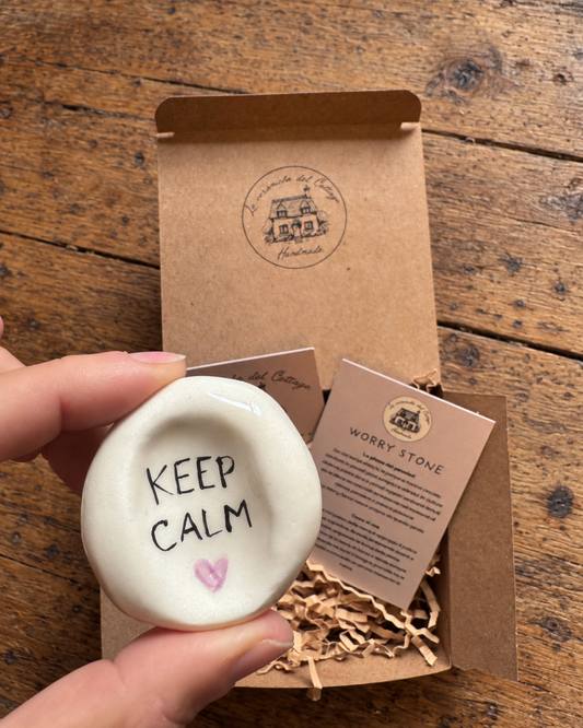 Worry Stone - Keep calm | Cuore rosa | N. 01