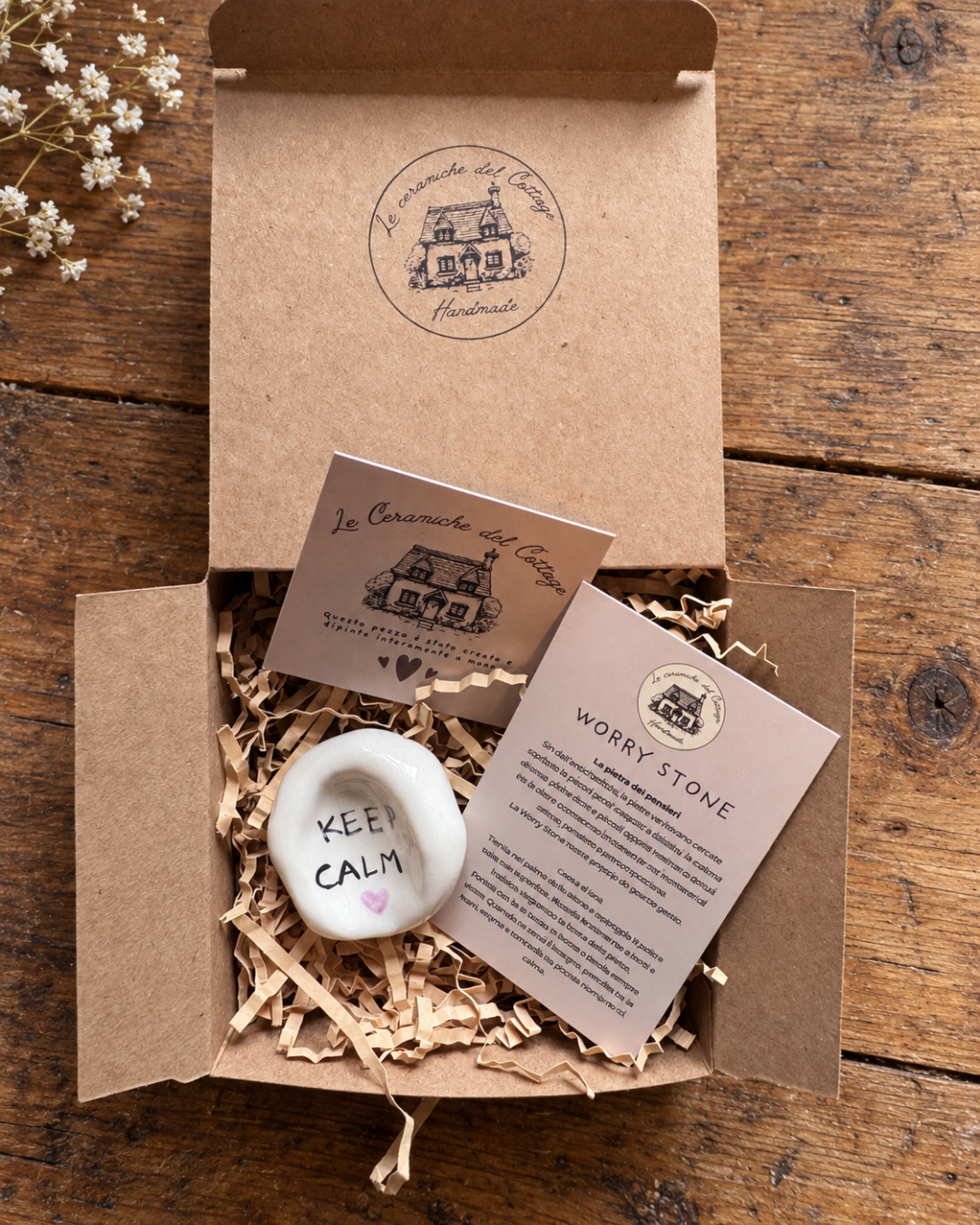 Worry Stone - Keep calm | Cuore rosa | N. 02