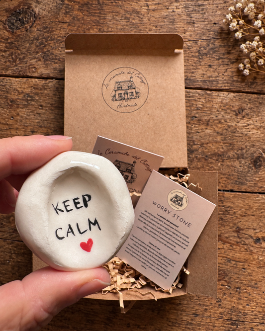 Worry Stone - Keep calm | Cuore rosso | N. 01