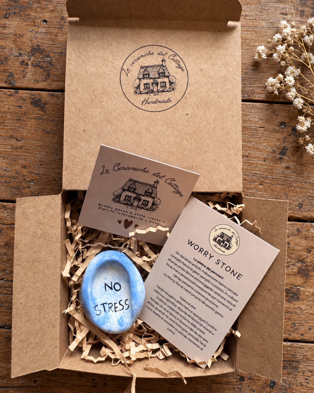 Worry Stone - No stress | Acquerello azzurro