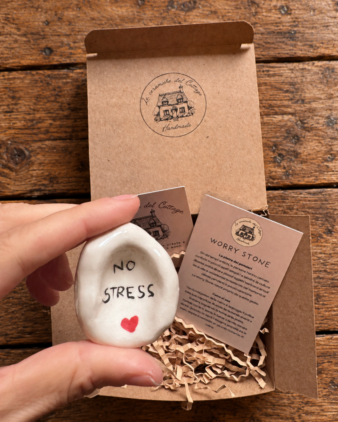 Worry Stone - No stress | Cuore rosso | N. 01