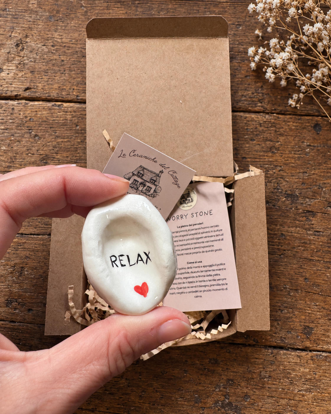 Worry Stone - Relax cuore rosso 06