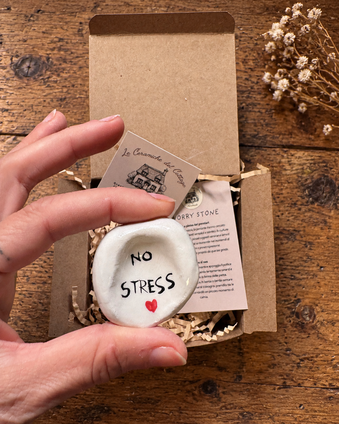 Worry Stone - No stress tondo cuore