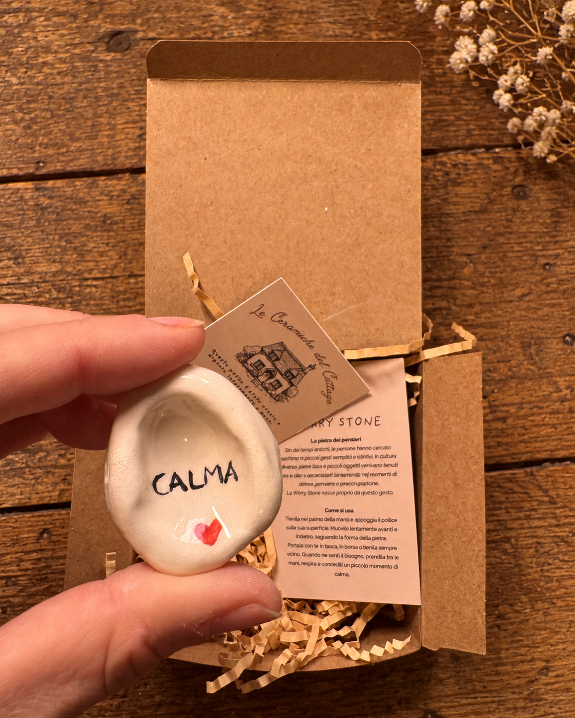 Worry Stone - Calma cuore rosso