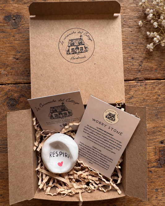 Worry Stone - Respira | Cuore rosso