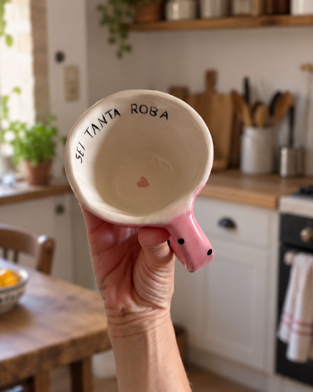 Tazza - Rosa e pois neri