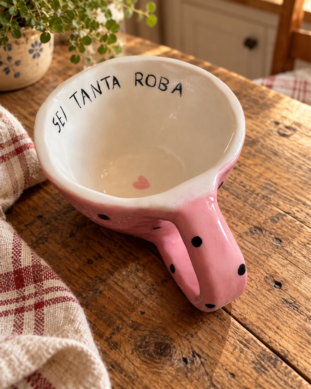 Tazza - Rosa e pois neri