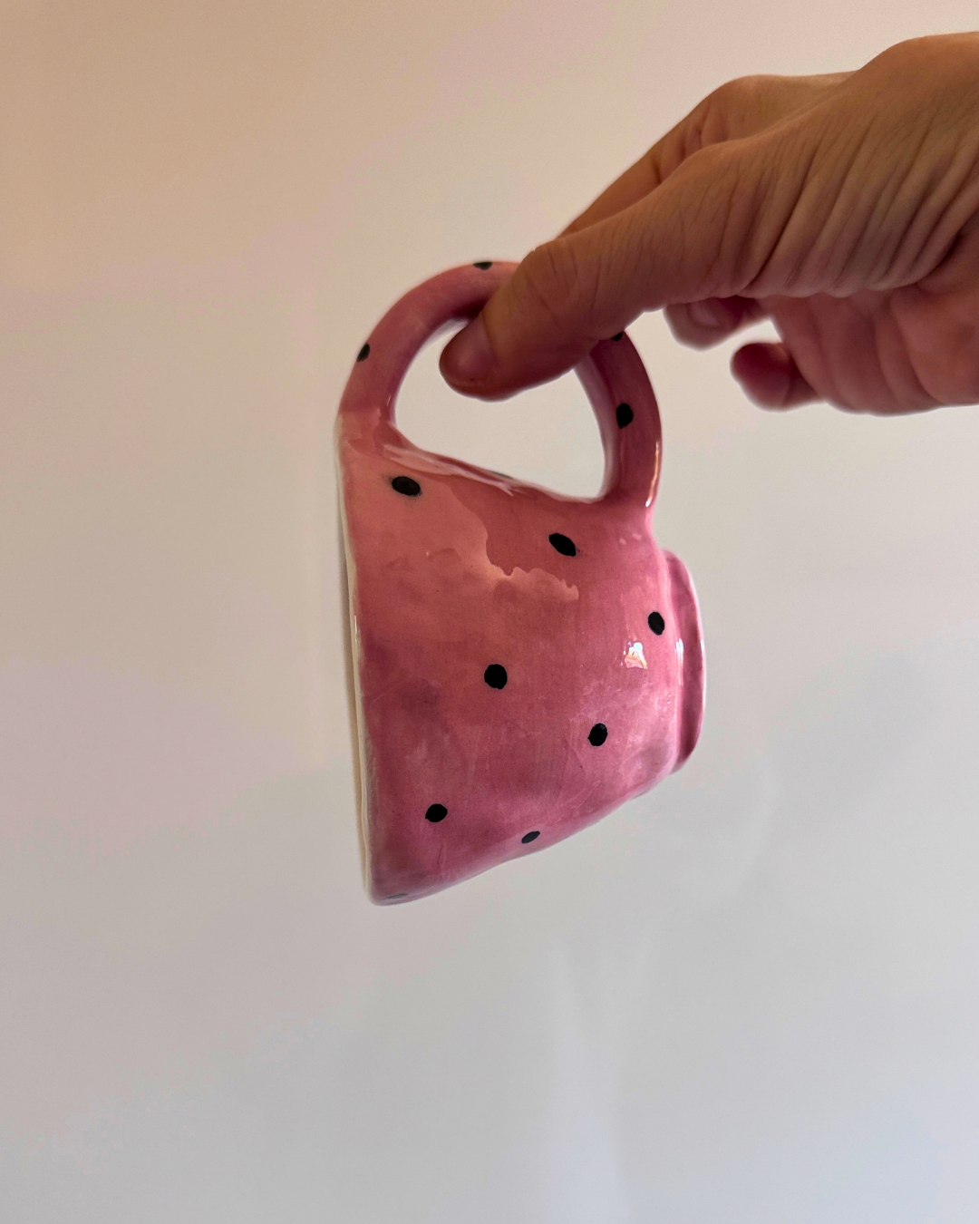 Tazza - Rosa e pois neri