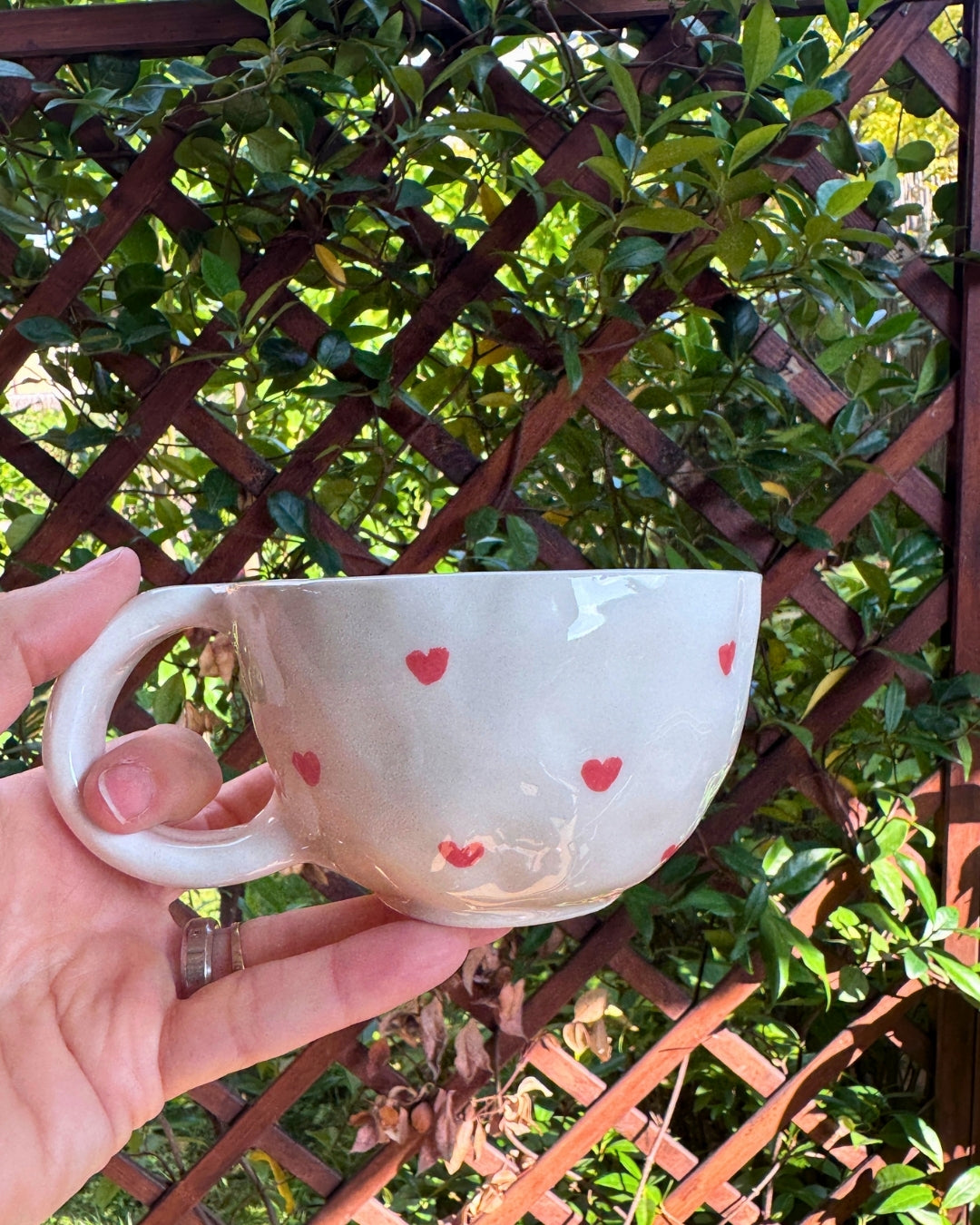 Tazza cuori rossi  'Sorridi sempre'