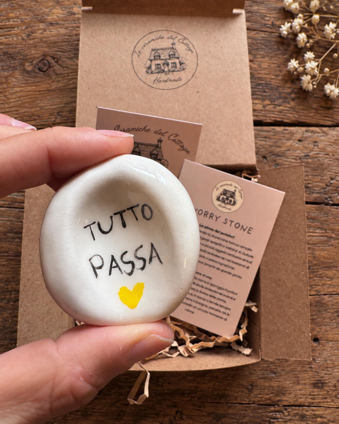 Worry Stone - Tutto passa | Cuore giallo